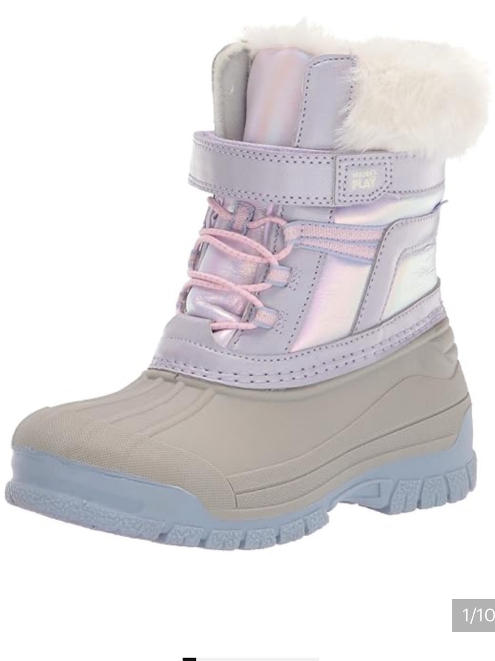 Stride Rite Made2Play Frost Trek Snow Boot - Lavender and grey